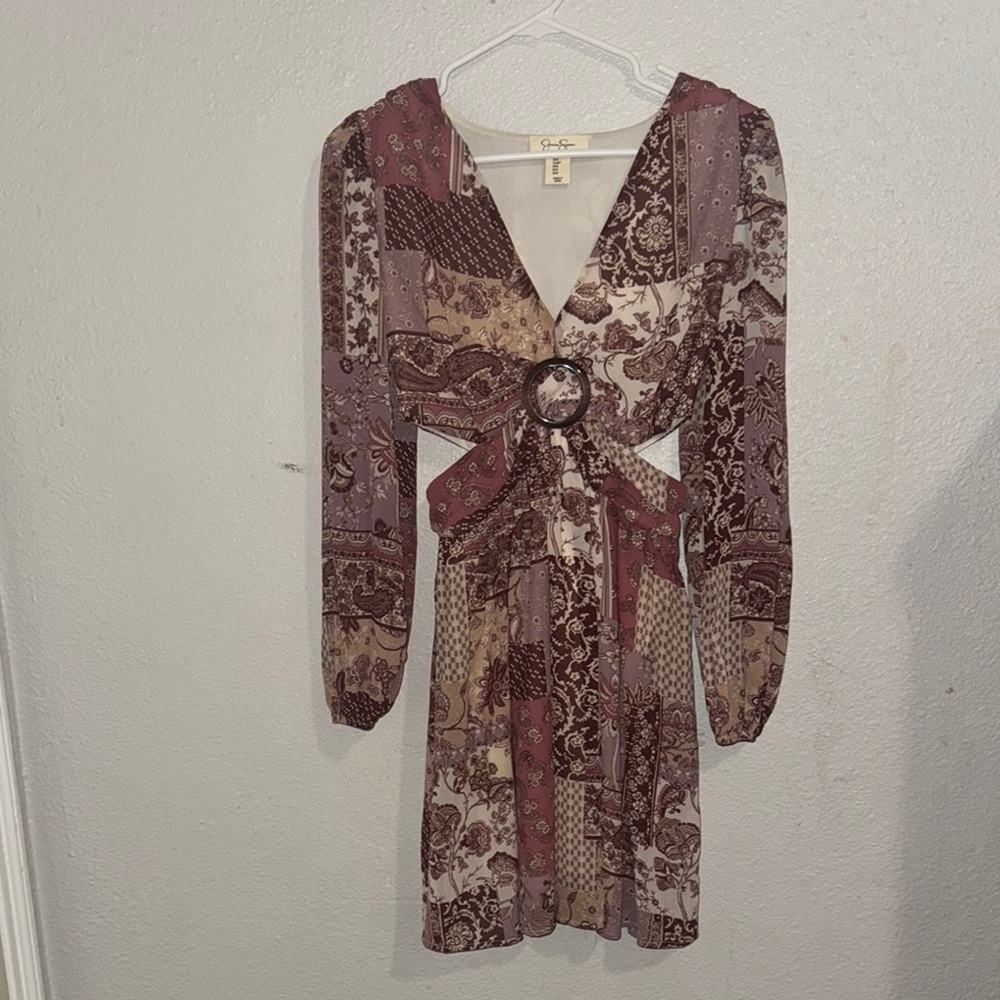 Jessica Simpson Purple Pink Cut Out Tie Front Sundress